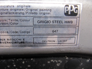 | Heckklappe 647 Grigio Steel HWB 46773217 | Fiat [023] Punto 188 3-Türer 2000
