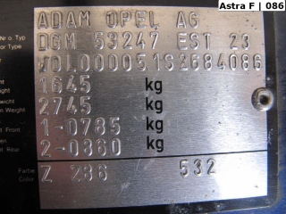| Original Motorhaube Z286 Keramikblau 90451535 | Opel [086] Astra F | ab1994